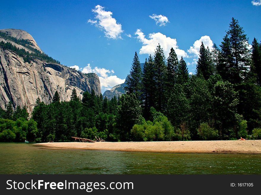 The Yosemite Valley in Yosemite National Park, California. The Yosemite Valley in Yosemite National Park, California