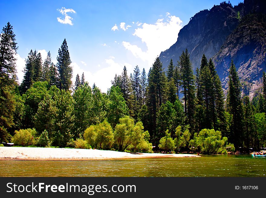 The Yosemite Valley in Yosemite National Park, California. The Yosemite Valley in Yosemite National Park, California