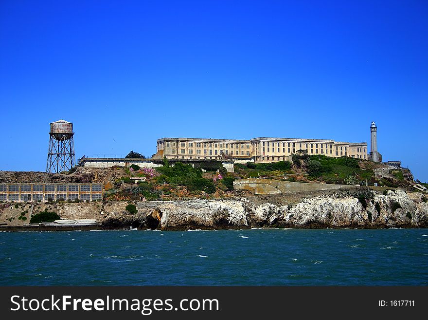 Alcatraz Island (some times referred to as The Rock) is a small island located in the middle of San Francisco Bay in California, United States that served as a lighthouse, then a military fortification, and then a federal prison for the area until 1969, when it became a national recreation area. Alcatraz Island (some times referred to as The Rock) is a small island located in the middle of San Francisco Bay in California, United States that served as a lighthouse, then a military fortification, and then a federal prison for the area until 1969, when it became a national recreation area.