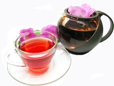 Red Tea With Wild Rose Flowers Royalty Free Stock Photo Red Tea With Wild Rose Flowers Royalty Free Stock Photo