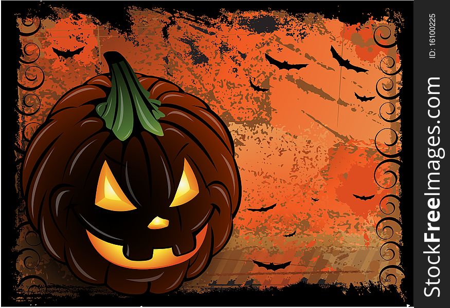 Halloween pumpkin lantern background, illustration. Halloween pumpkin lantern background, illustration