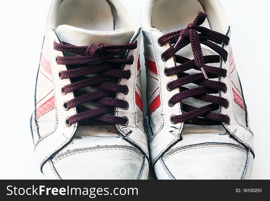 Old shoes. Isolated on white background