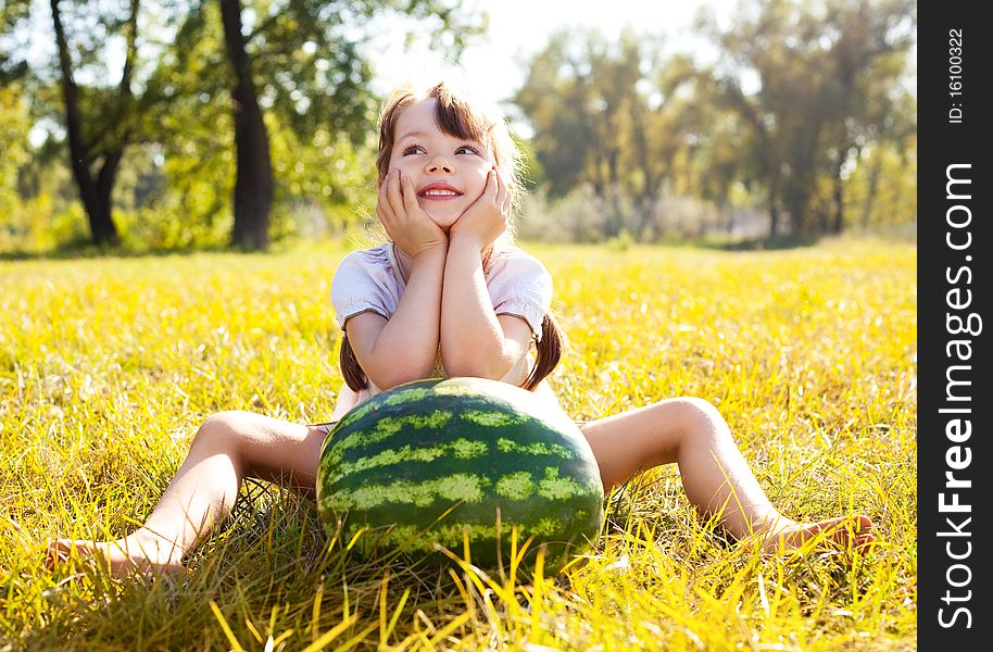 Girl with water-melon