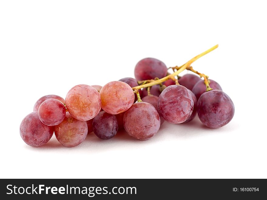 Studio shot of grape cluster isolated on white background