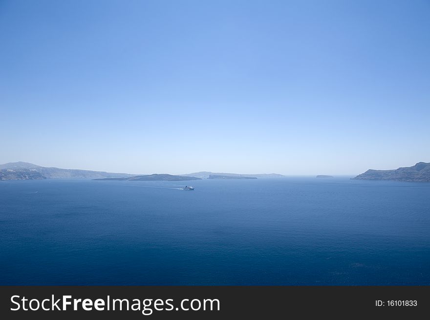 Gorgeous view of romantic Santorini's coast. Greece.