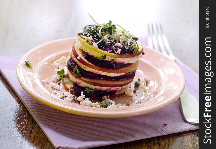 Beet and feta appetizer