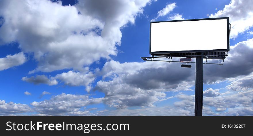 Big blank billboard with perfect sky background