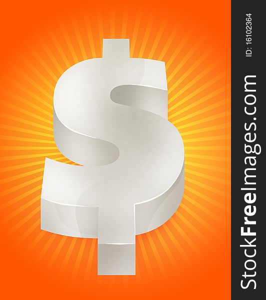 Dollar sign over light pattern