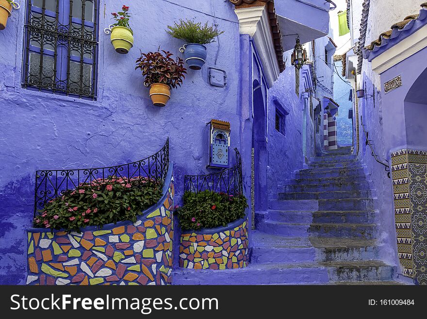 Stunning Blue Streets And Tiles Of Chefchaouen Morocco