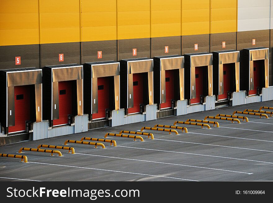 Empty Loading Dock Of A Large Warehouse.