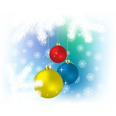 Christmas Color Spheres And Snowflakes Royalty Free Stock Images Christmas Color Spheres And Snowflakes Royalty Free Stock Images