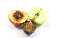 Peache, Apple And Plums Stock Image Peache, Apple And Plums Stock Image