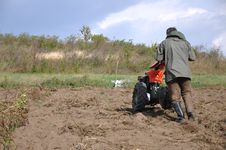 Farmer Plowing The Ground Stock Photography Farmer Plowing The Ground Stock Photography