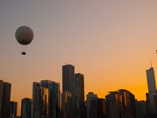 Chicago Skyline At Sunset Royalty Free Stock Photo