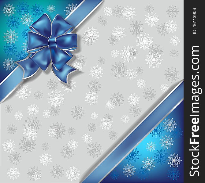 Christmas illustration on a snowflakes background