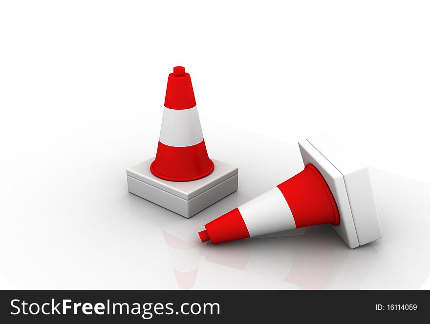 Traffic cones. Image. Isolated white background.