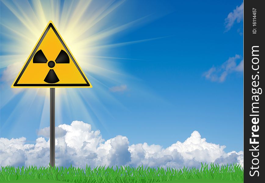 Sign warning about radiating danger