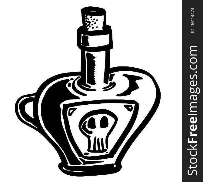 Vector illustration or clip art : poison flask