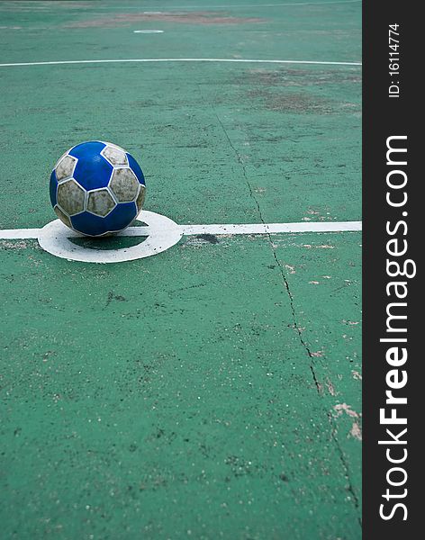 Soccer ball on the field outdoor