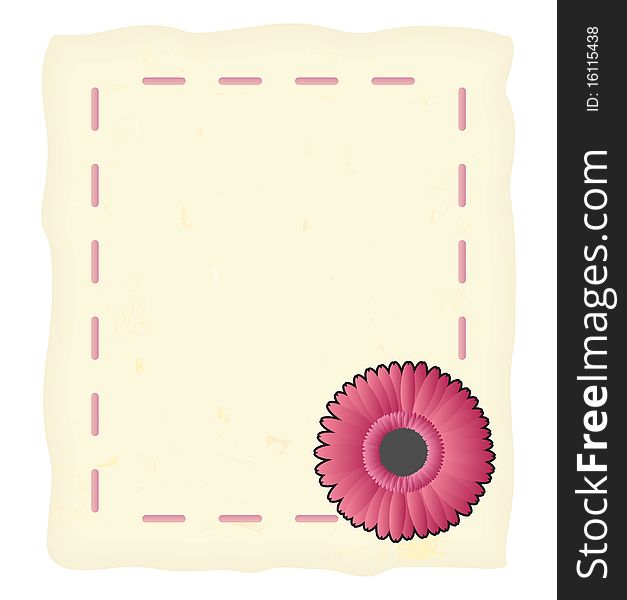 Blank old paper with flower