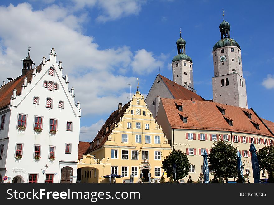 Digital photo of the little city Wemding in Bavaria. It is a place of catholic pilgrimage. The church-steeples are the landmark of Wemding. Digital photo of the little city Wemding in Bavaria. It is a place of catholic pilgrimage. The church-steeples are the landmark of Wemding.