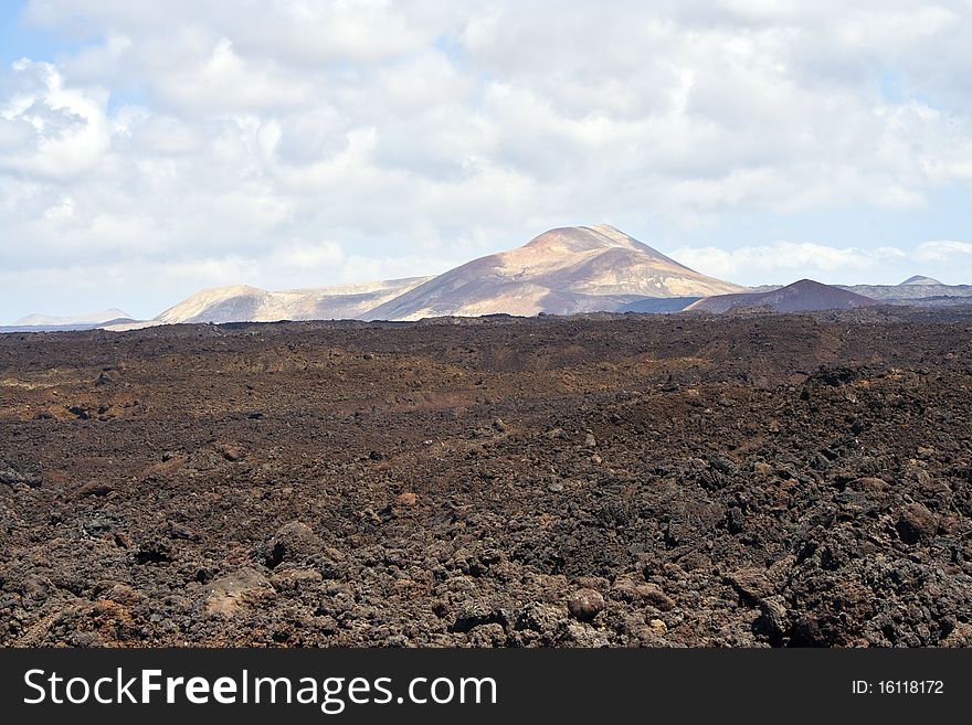 Vulcanic landscape under the extincted vulcano