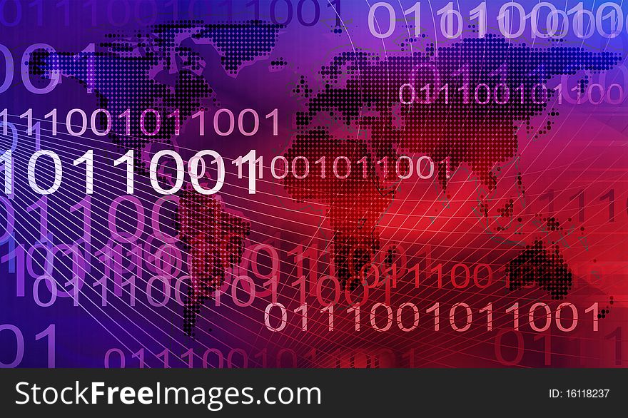 Abstract background composite with binary pattern