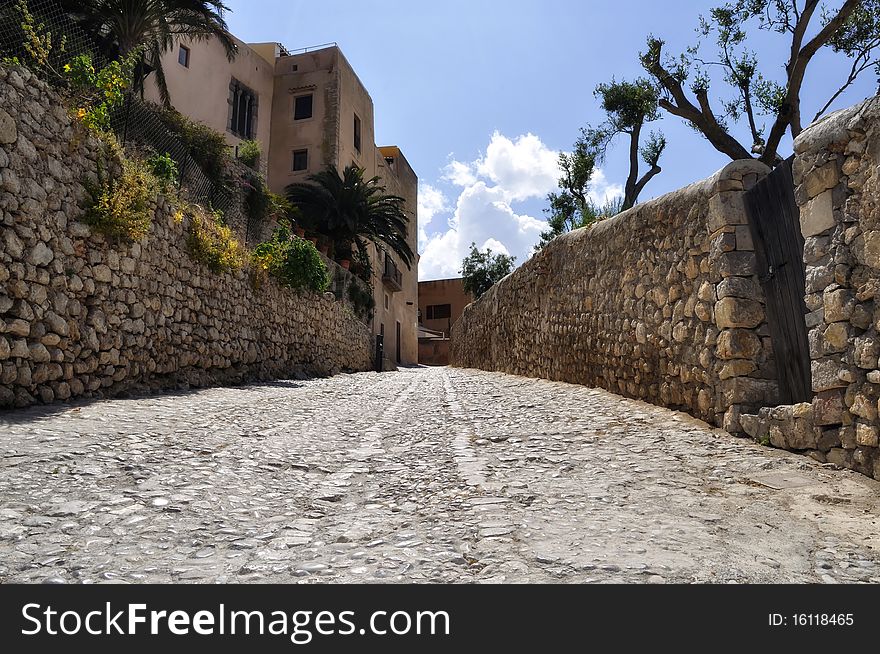 Ones of the Ibiza (Spain) Old Town Streets. Ones of the Ibiza (Spain) Old Town Streets