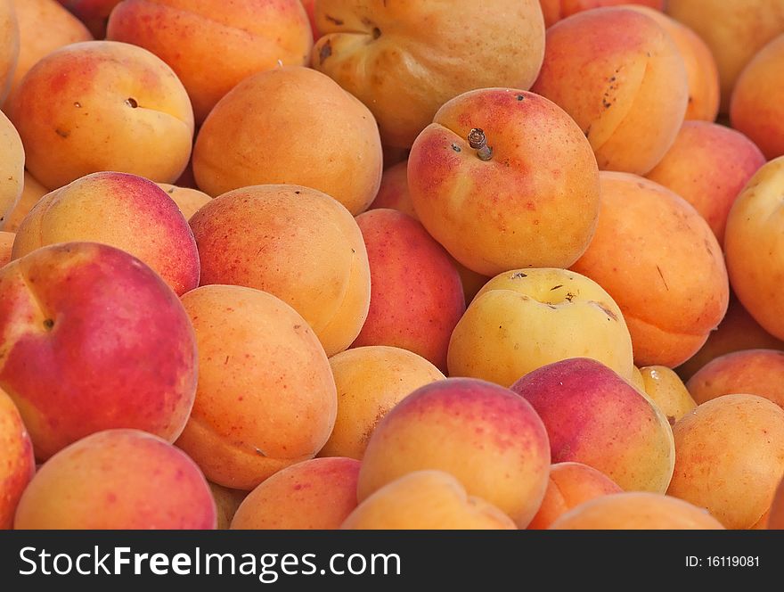 Fresh natural ripe apricot background