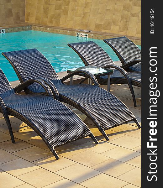 Swimming Pool Sun Lounger in a luxury hotel
