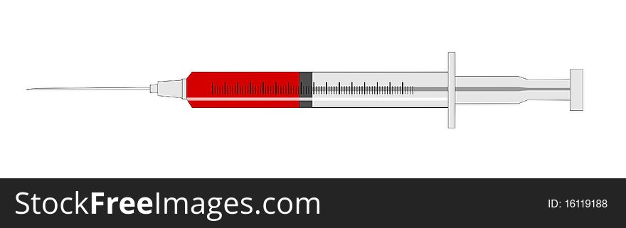 Illustration of a syringe isolated on white.