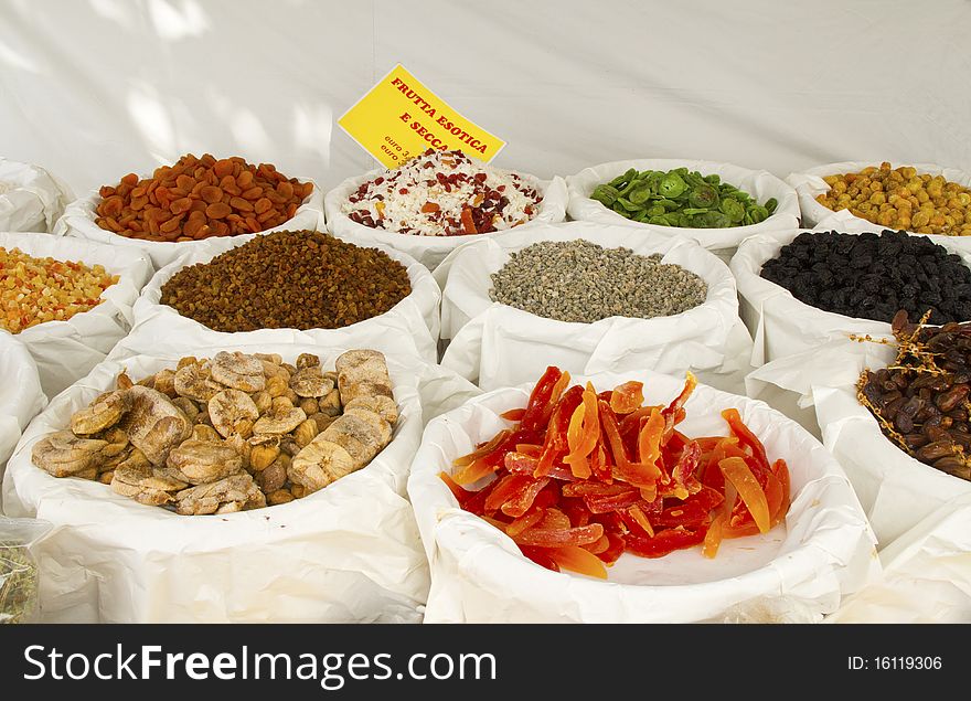 Assortment of dried fruit to the market. Assortment of dried fruit to the market