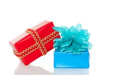 A Red And A Blue Gift Stock Image A Red And A Blue Gift Stock Image