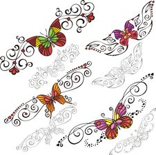 Decorative Butterflies. Stock Photos Decorative Butterflies. Stock Photos