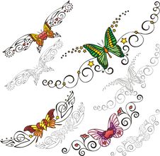 Decorative Butterflies. Stock Images Decorative Butterflies. Stock Images