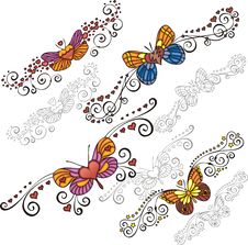 Decorative Butterflies. Royalty Free Stock Photography Decorative Butterflies. Royalty Free Stock Photography