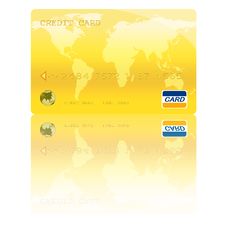 Golden Credit Card Digital Illustration Stock Image Golden Credit Card Digital Illustration Stock Image
