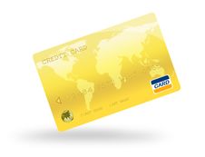 Digital Work - Golden Credit Card Isolated On Whit Stock Images Digital Work - Golden Credit Card Isolated On Whit Stock Images