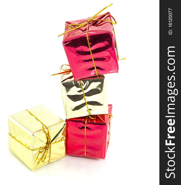 Christmas Gift celebration surprise red gold silver. Christmas Gift celebration surprise red gold silver