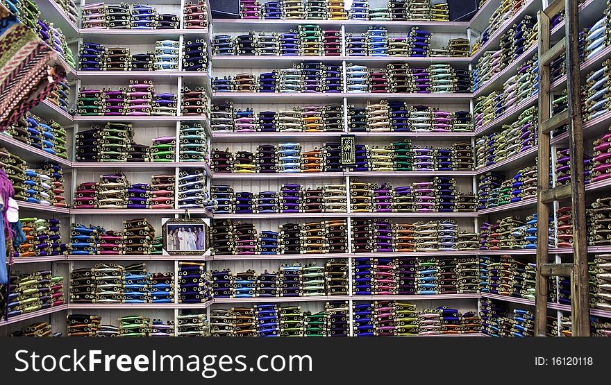 Small sewings shop in Meknes, Morocco