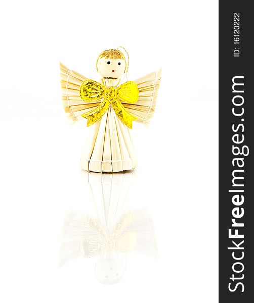 Christmas straw decoration gold angels