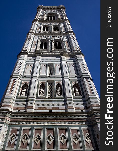 Bell Tower in Florence, Italy, with a clear blue sky on a summer's day. Bell Tower in Florence, Italy, with a clear blue sky on a summer's day.