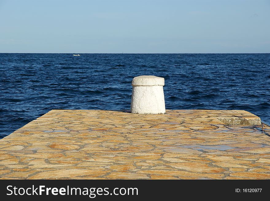 STONE pier for boats and yachts