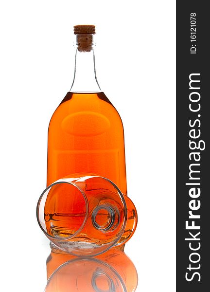 Cognac isolated on white background