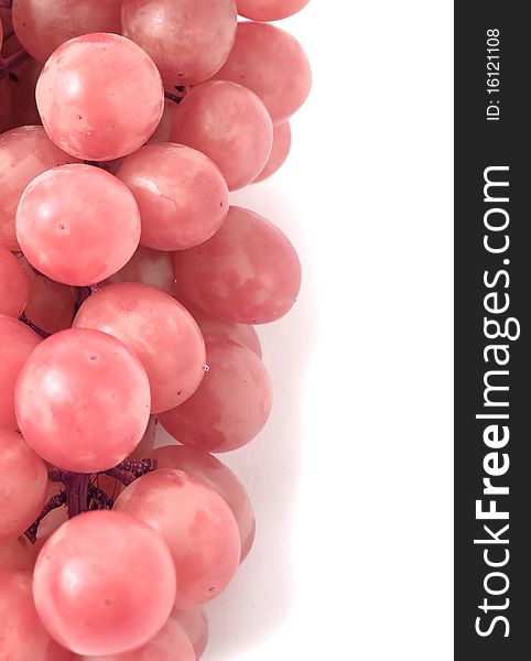 Pink grape isolated on white