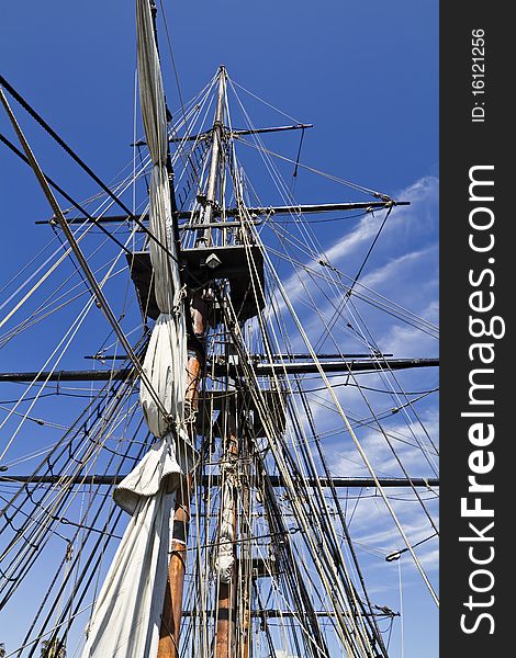 Mast of a historic sailing boat