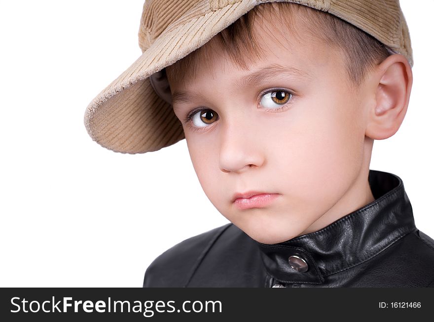 Portrait of young boy in hat