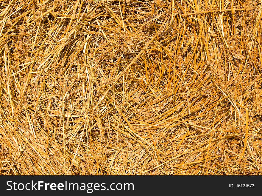 Photographed close up a stack of the cleaned straw