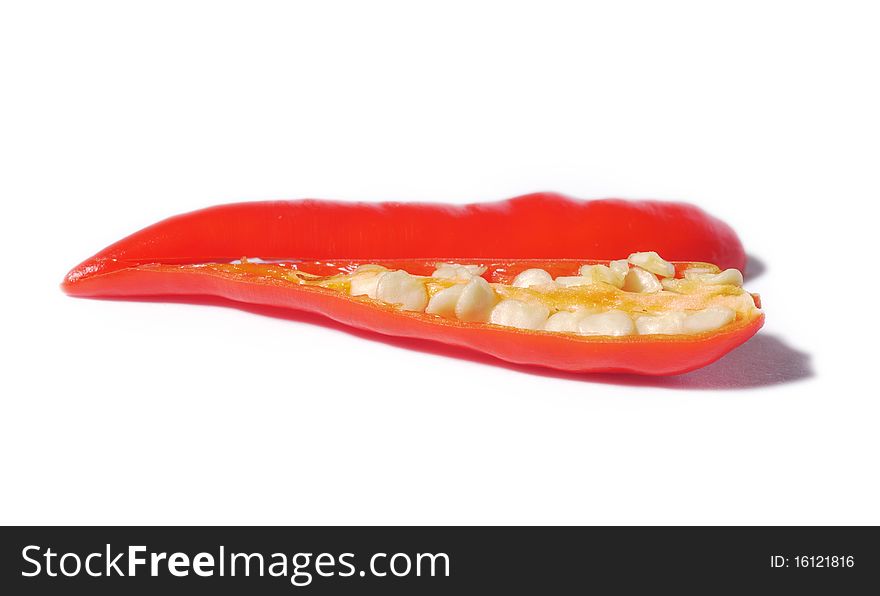 Sliced red chili pepper