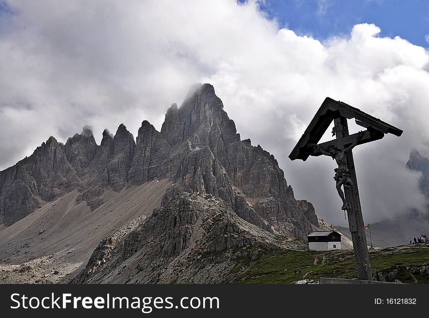 Landscape Dolomites of northern Italy - Monte Paterno. Landscape Dolomites of northern Italy - Monte Paterno